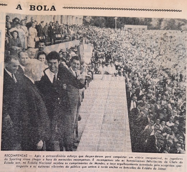 A huge crowd of Sporting supporters amassed to celebrate the achievement at the Jamor national stadium