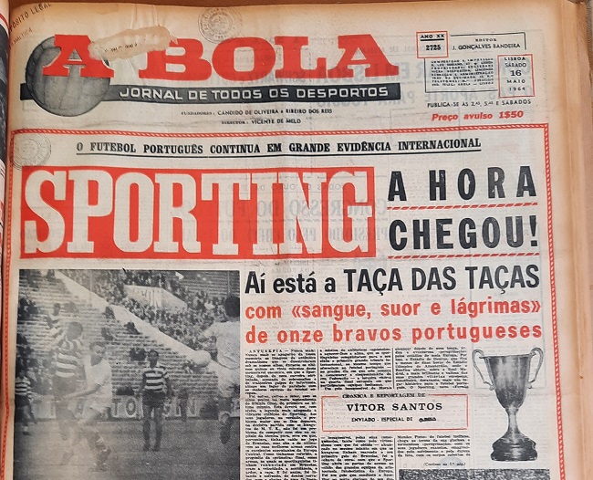 The front cover of the Bola celebrates Sporting’s triumph conquered “with the blood, sweat and tears of eleven brave Portuguese”